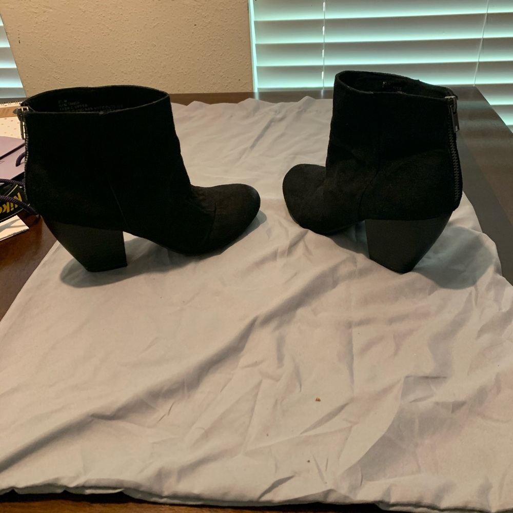 black suede booties